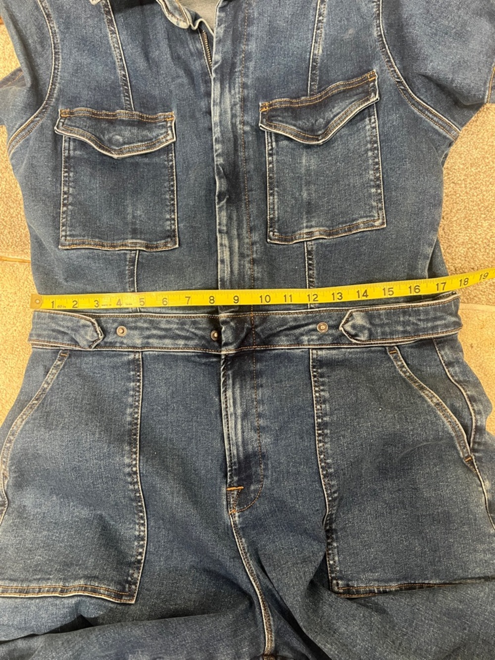 Good American Dark Blue Denim Utility Jumpsuit - Picture 6 of 7